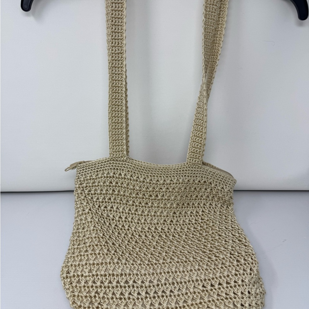 Elegant Cream Knit Shoulder Boho Bag